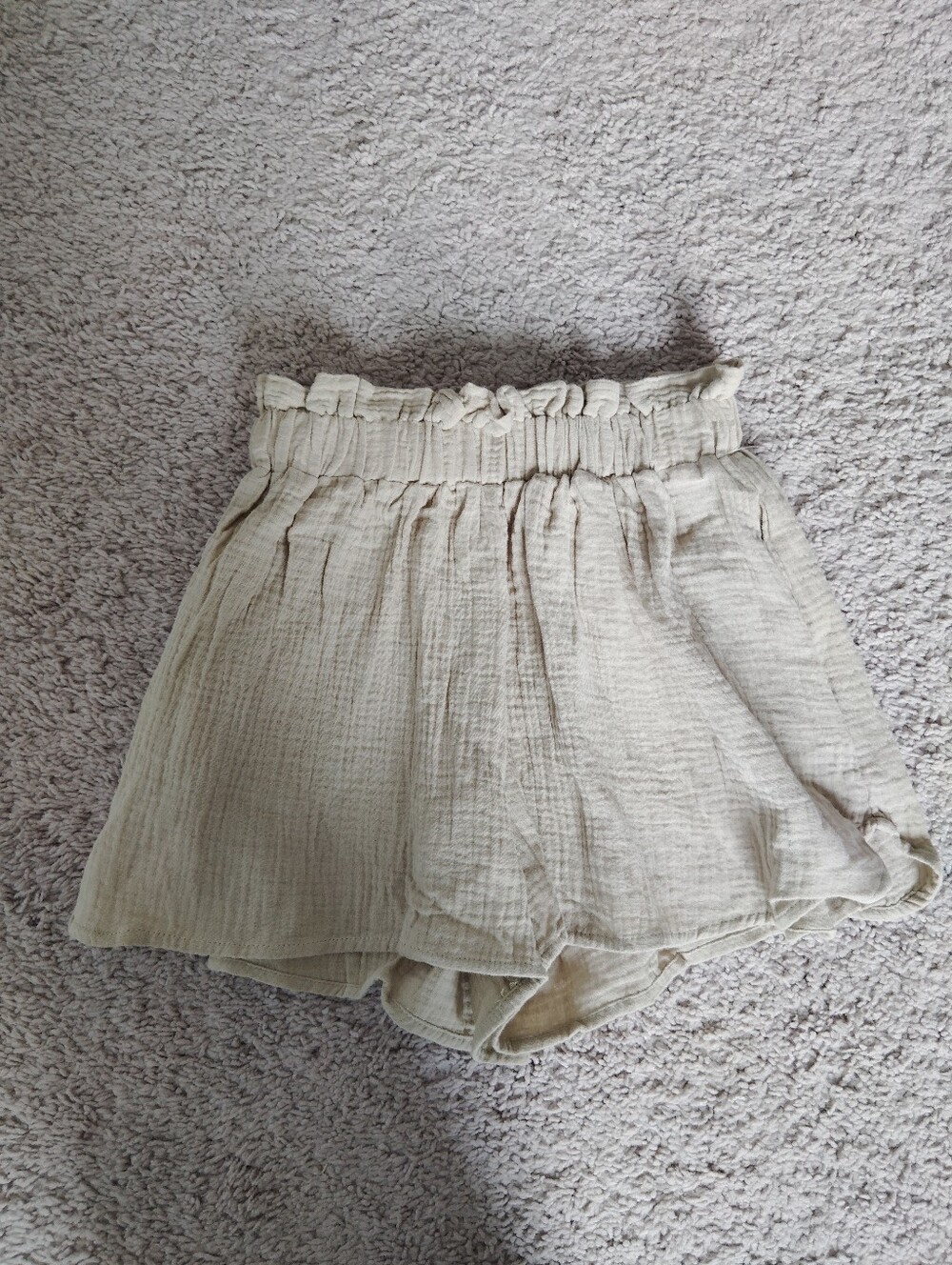 MARBLE Green Paperbag High-Waist Shorts